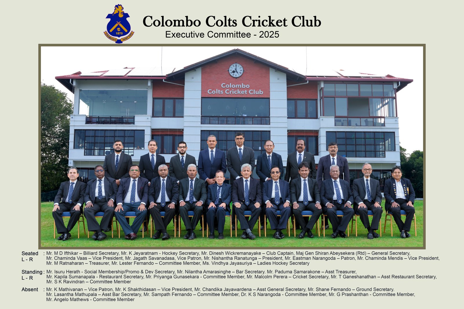 Colombo Colts Cricket Club committee members group photo