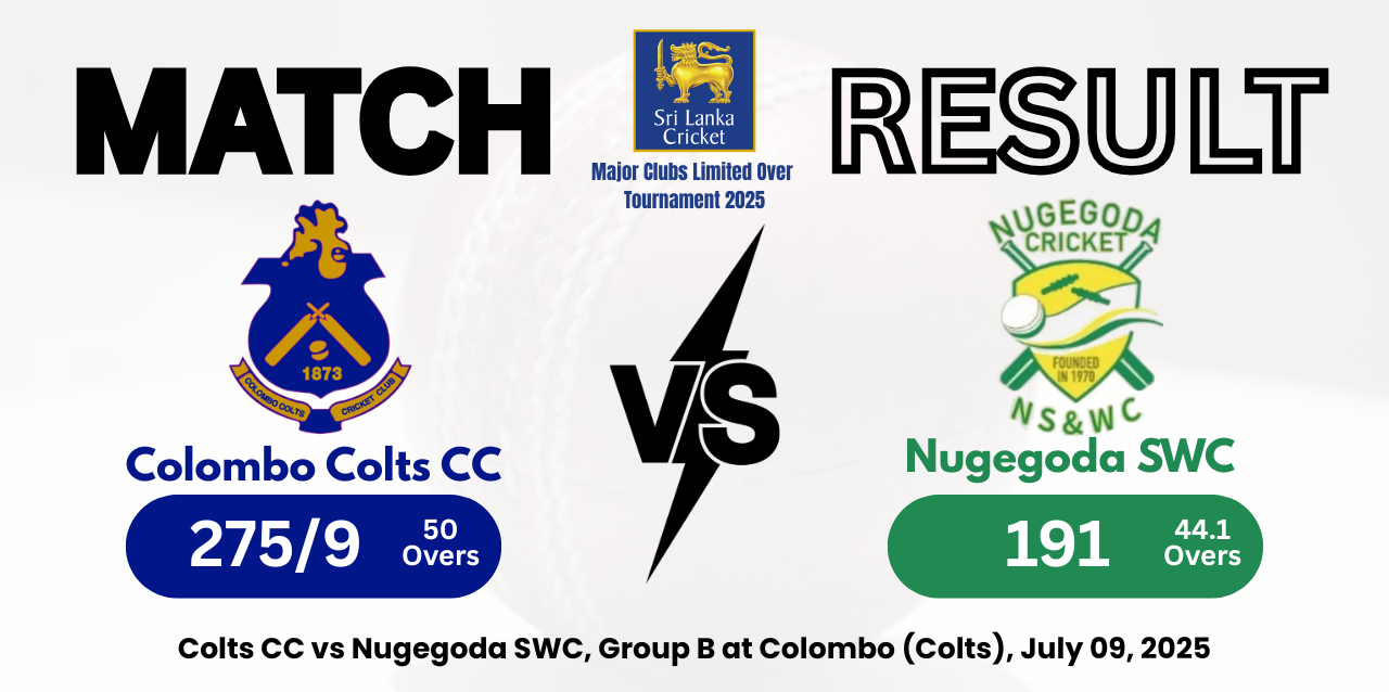 Colts Display All-Round Brilliance in 82-Run Victory against Nugegoda SC