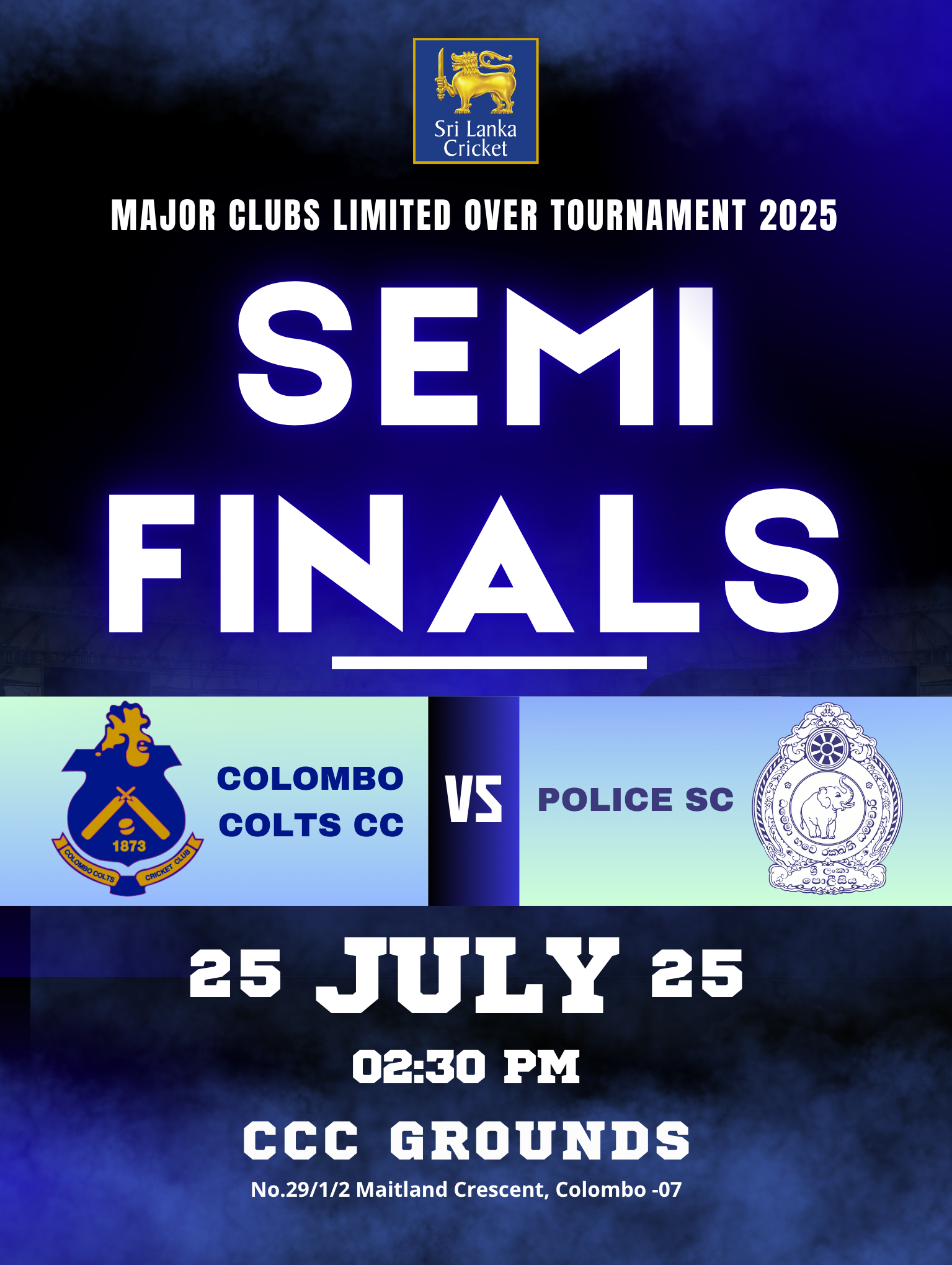 1st Semi-Final Showdown: Colts CC vs Police SC