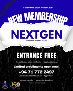 Introducing NextGen Membership at Colombo Colts Cricket Club!